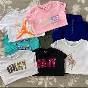 Girls 8 pc lot ( nike, dkny, Underarmour, polo)